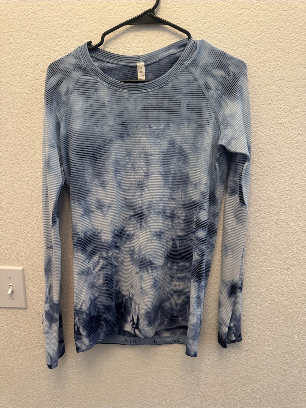 Blue Tie-Dye Long Sleeve Ribbed Top -Lululemon